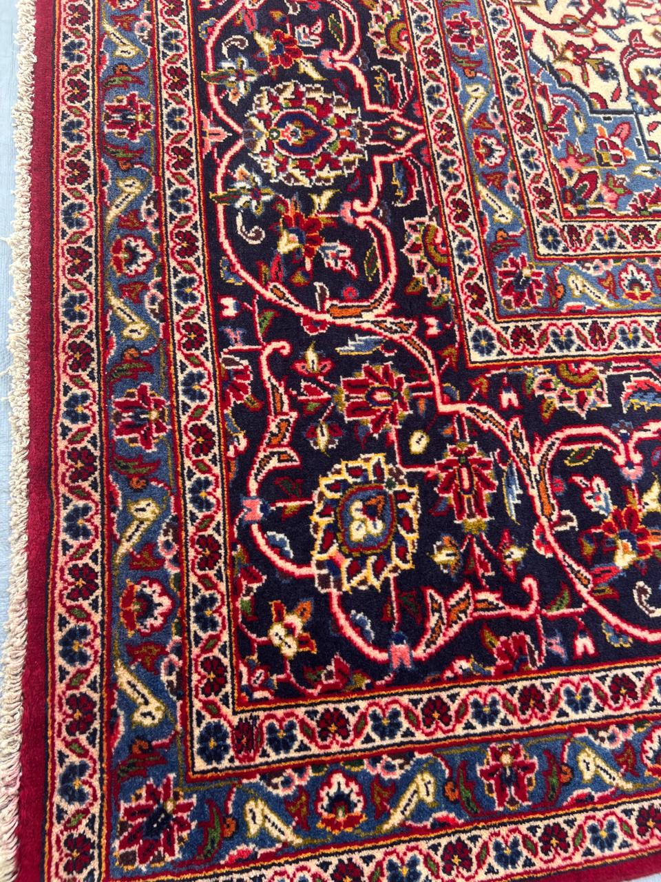 12' x 9'' Ft. Authentic Vintage (70 Yr Old) Persian Kashan Hand Knotted Wool Area Rug - BR434