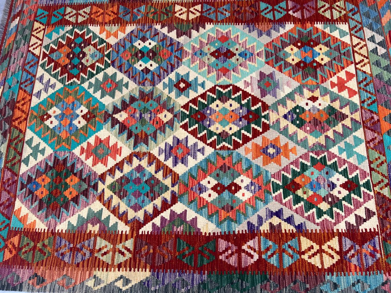 7' x 5'' Ft. Authentic Kilim Hand Knotted Wool Area Rug.-BR433