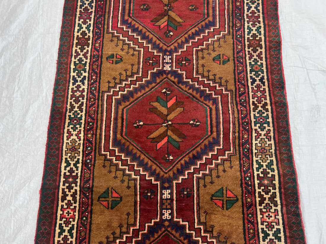 10.3' x 3.4' Ft. Authentic Persian Tribal Hand Knotted Wool Runner / Area Rug - BR436