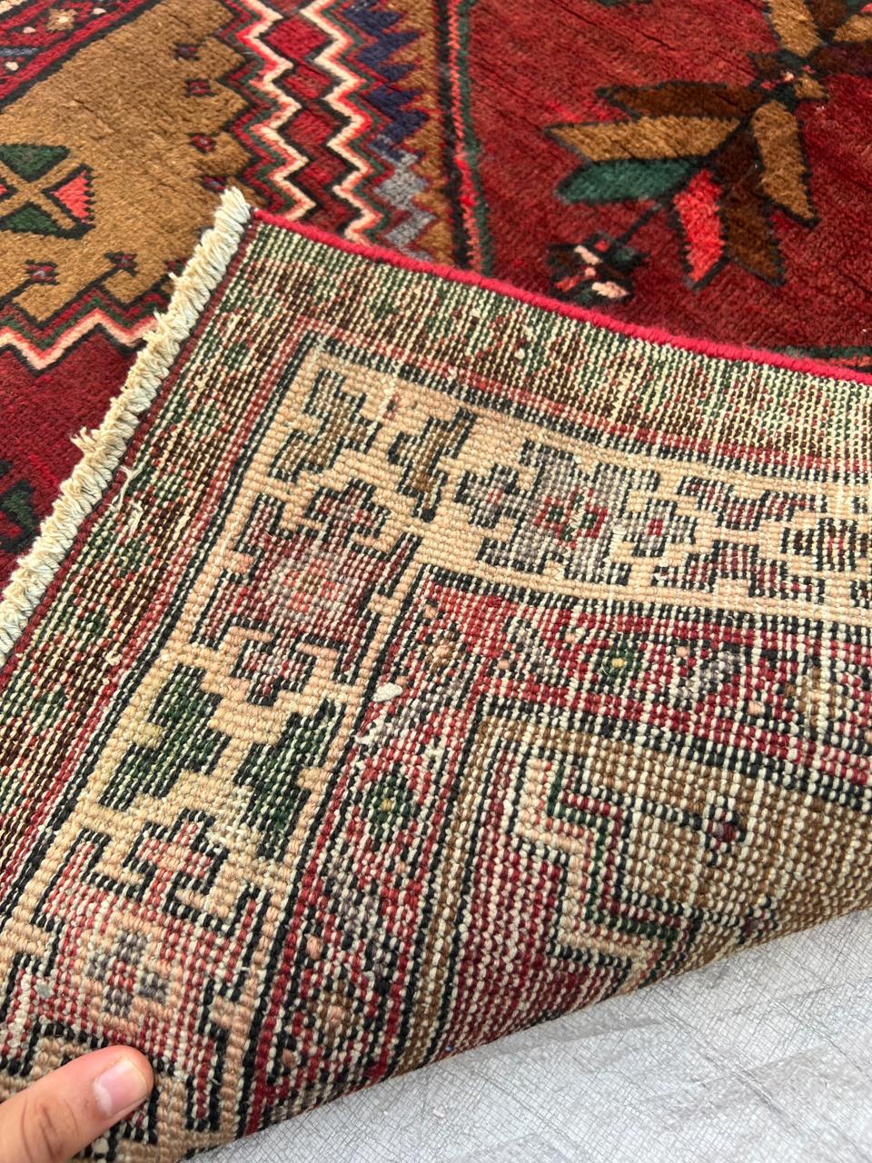 10.3' x 3.4' Ft. Authentic Persian Tribal Hand Knotted Wool Runner / Area Rug - BR436