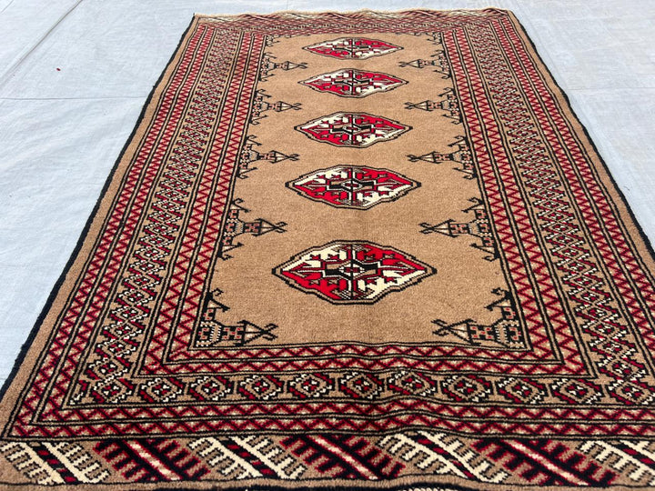 4.3' x 3'' Ft. Authentic Persian Bokhara Turkmen Sara Hand Knotted Area Rug - BR439