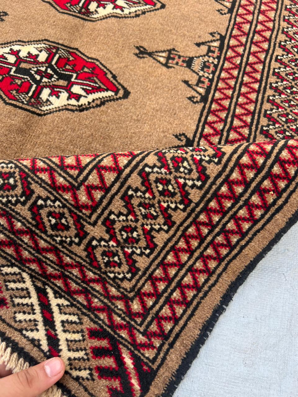 4.3' x 3'' Ft. Authentic Persian Bokhara Turkmen Sara Hand Knotted Area Rug - BR439