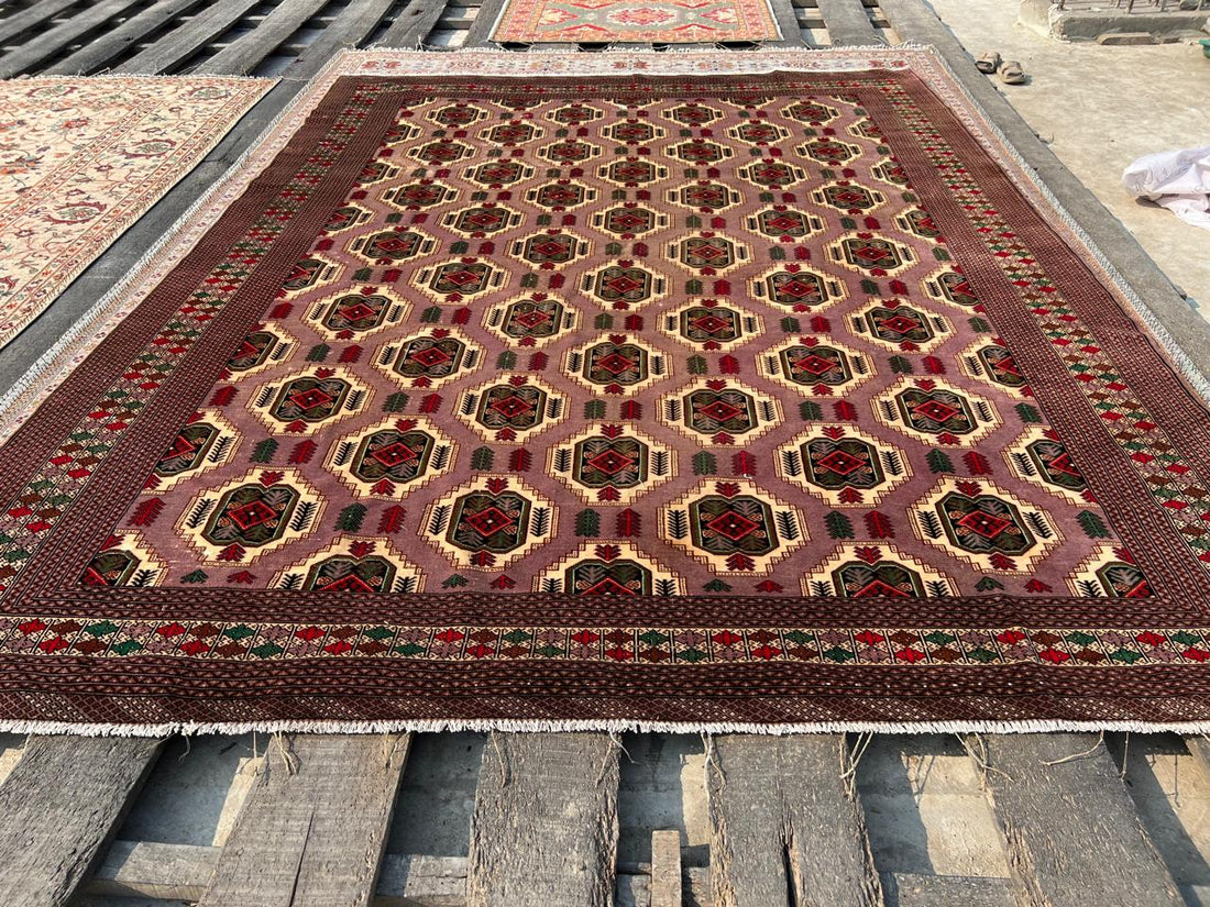 10' x 12' Ft. RARE Authentic Vintage Persian Tribal Turkmen Sara Hand Knotted Wool Area Rug - BR432