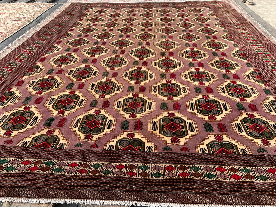 10' x 12' Ft. RARE Authentic Vintage Persian Tribal Turkmen Sara Hand Knotted Wool Area Rug - BR432