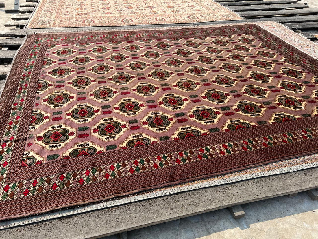 10' x 12' Ft. RARE Authentic Vintage Persian Tribal Turkmen Sara Hand Knotted Wool Area Rug - BR432