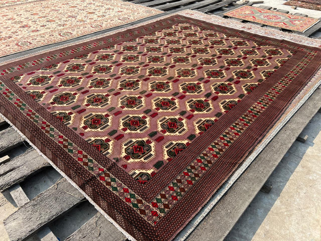 10' x 12' Ft. RARE Authentic Vintage Persian Tribal Turkmen Sara Hand Knotted Wool Area Rug - BR432