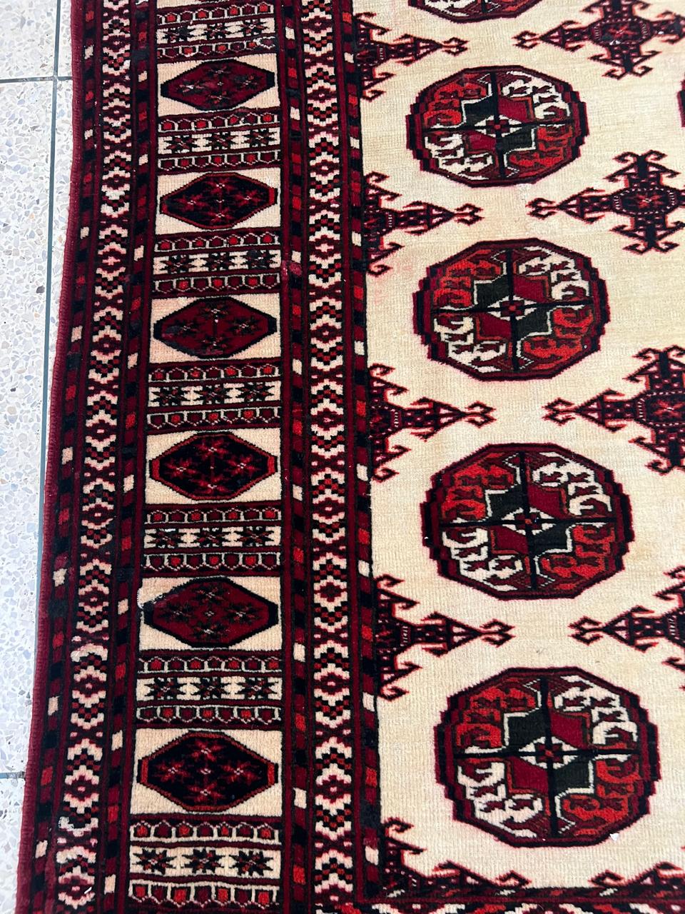 5' 1" x 4' 6" Rare Authentic Persian Bokhara Turkmen Sara Hand Knotted Wool Area Rug - BR441