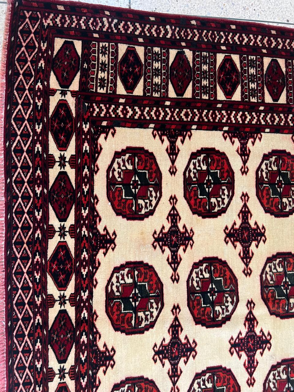 5' 1" x 4' 6" Rare Authentic Persian Bokhara Turkmen Sara Hand Knotted Wool Area Rug - BR441