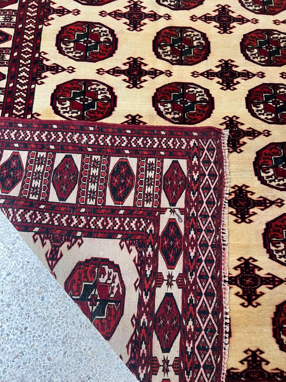 5' 1" x 4' 6" Rare Authentic Persian Bokhara Turkmen Sara Hand Knotted Wool Area Rug - BR441