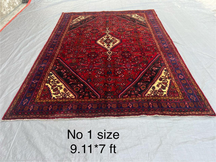 9.11' x 7' Ft. Authentic Persian Tribal Vintage Hand Knotted Wool Large Area Rug BR#1C