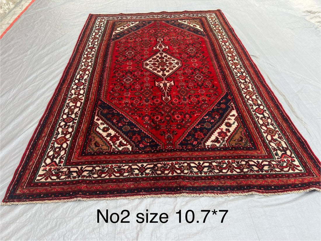 10.7' x 7' Ft. Authentic Persian Tribal Vintage Hand Knotted Wool Large Area Rug BR#2C