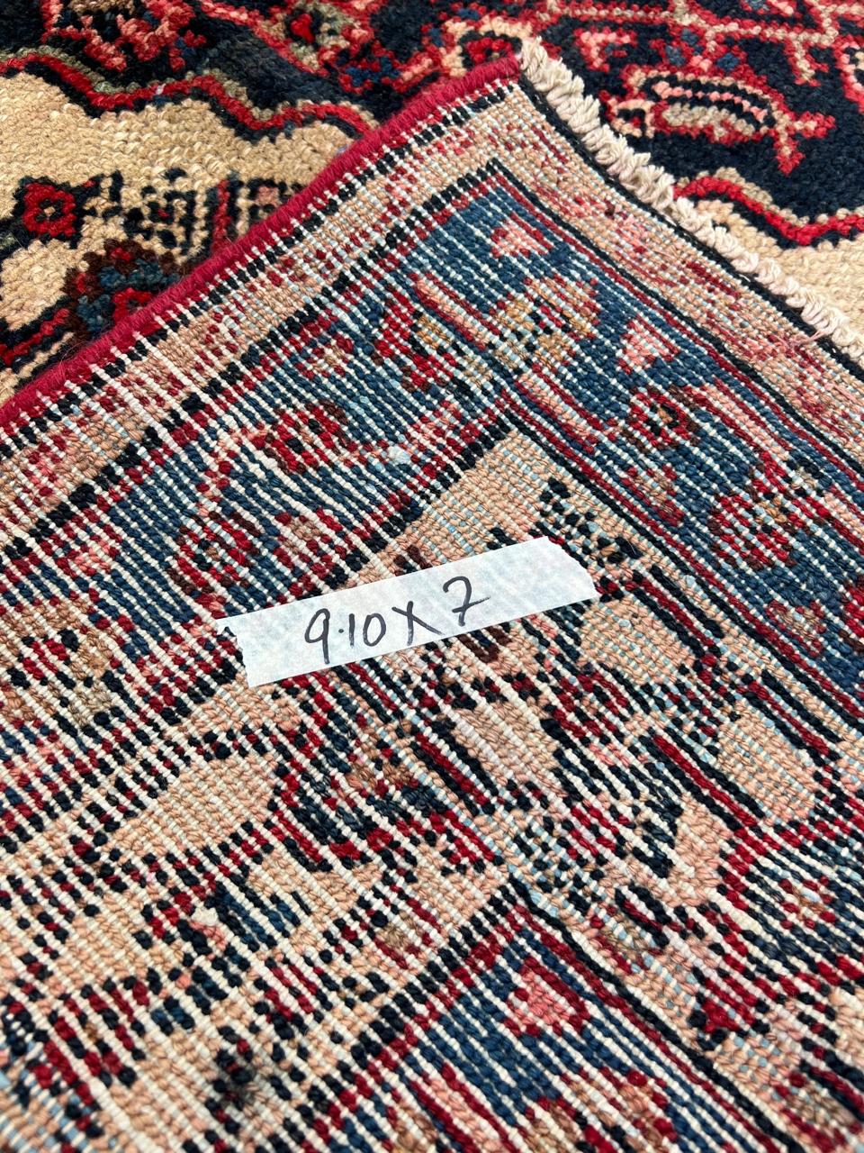 9.1' x 7' Ft. Authentic Persian Tribal Vintage Hand Knotted Wool Large Area Rug BR#3C