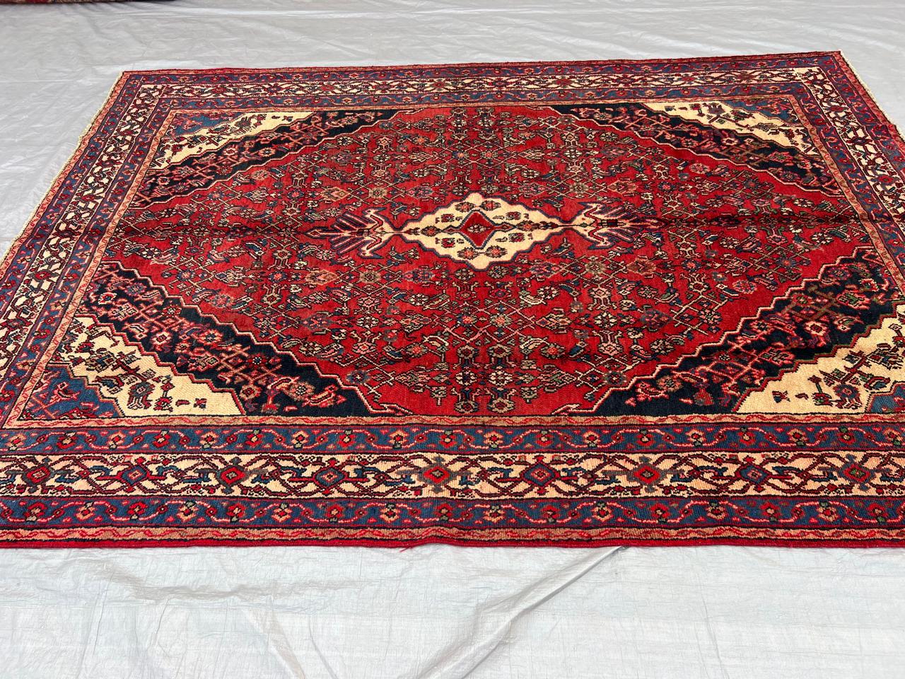 9.1' x 7' Ft. Authentic Persian Tribal Vintage Hand Knotted Wool Large Area Rug BR#3C