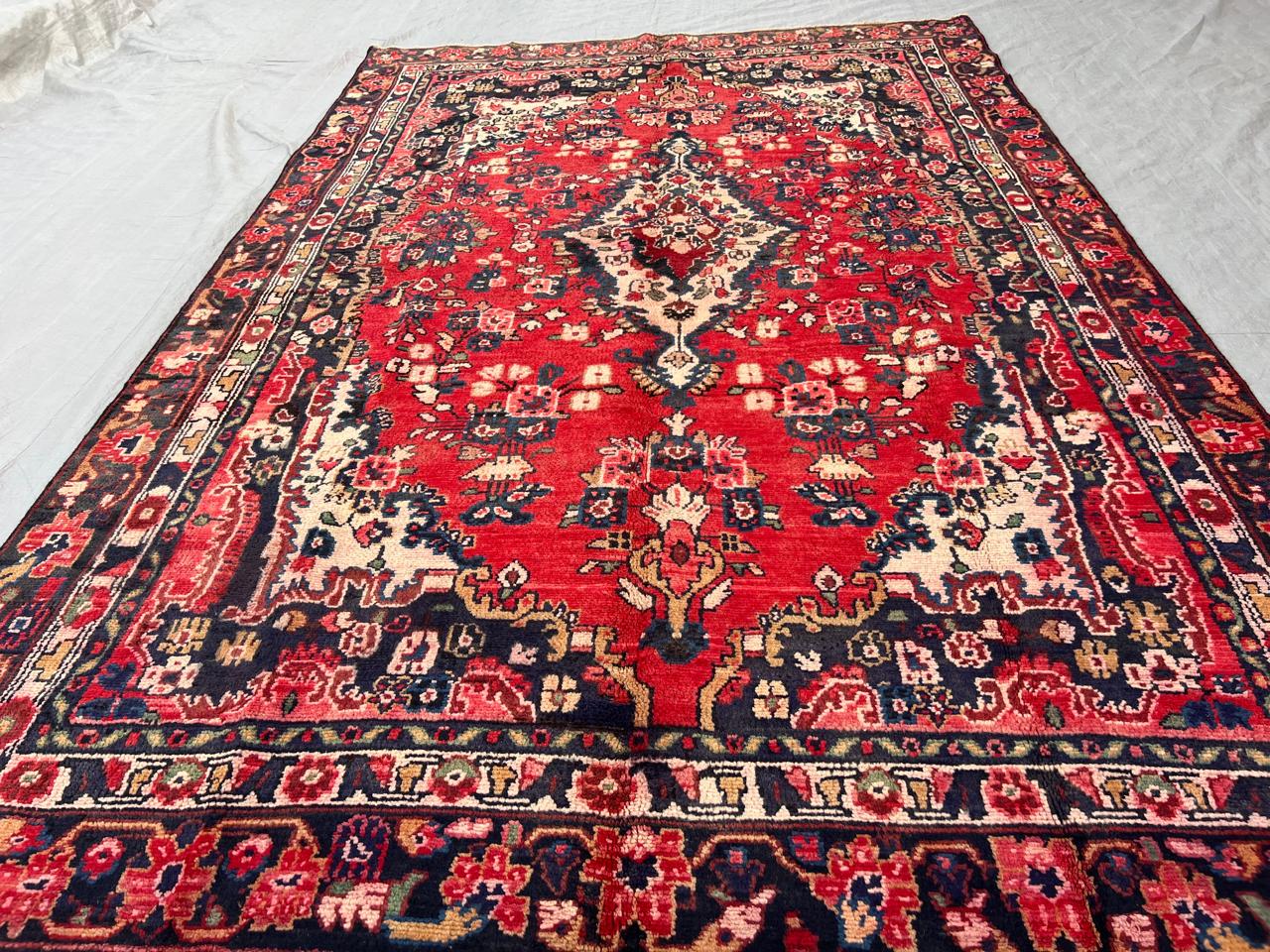 9.4' x 6.1' Ft. Authentic Persian Tribal Vintage Hand Knotted Wool Large Area Rug BR#5C