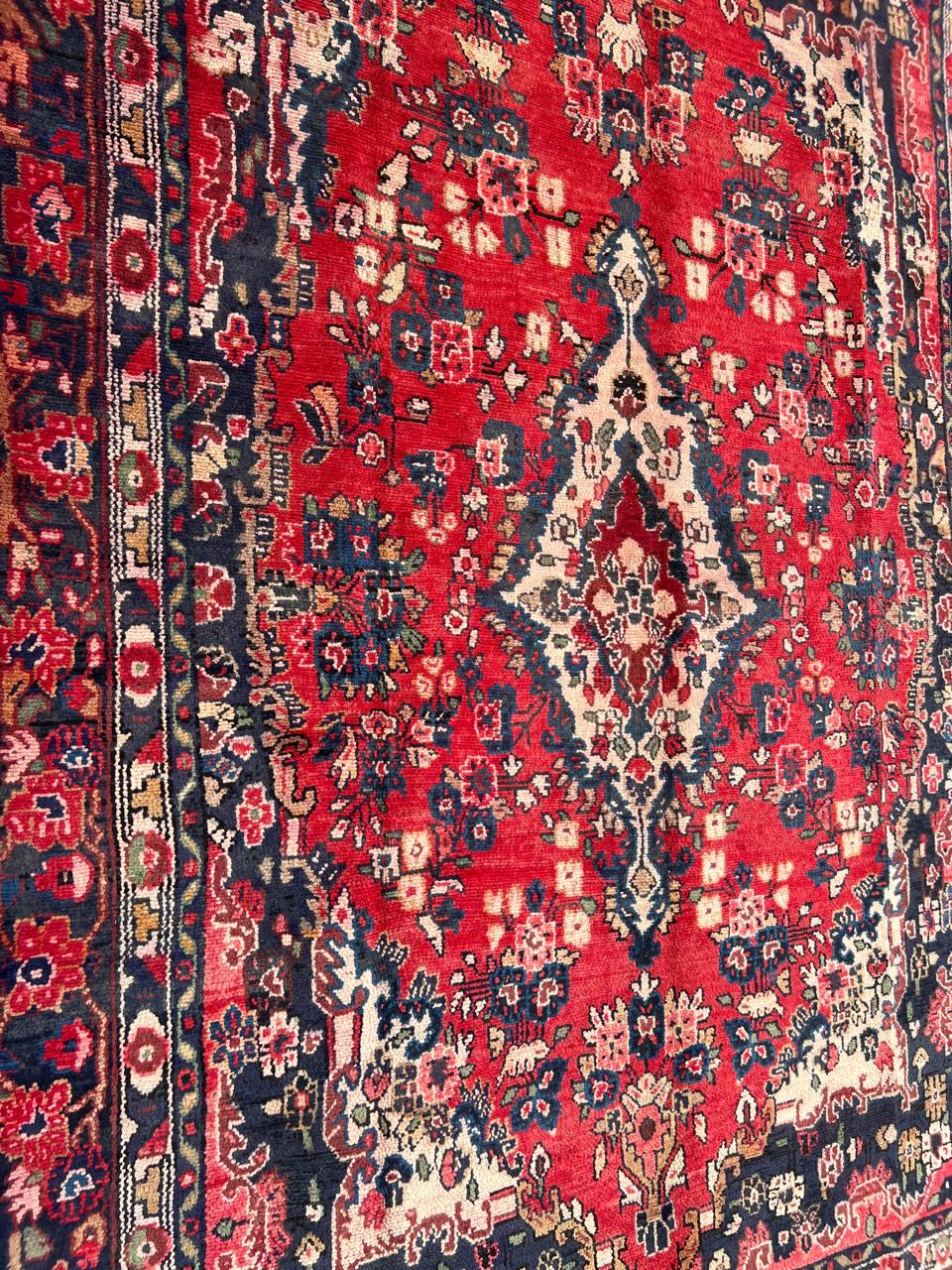 9.4' x 6.1' Ft. Authentic Persian Tribal Vintage Hand Knotted Wool Large Area Rug BR#5C