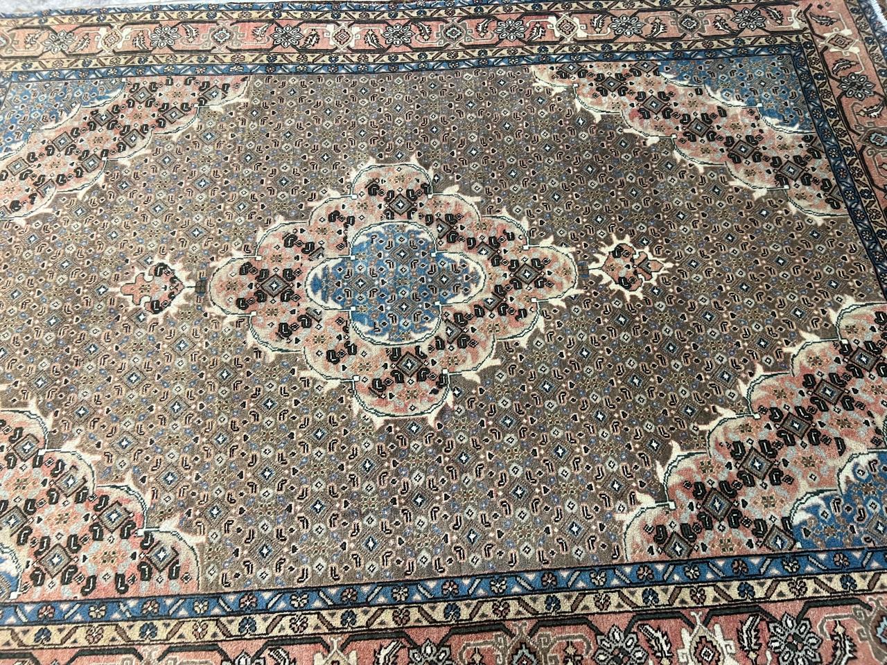 9' x 6' Spectacular Rare Authentic Wool & Silk Vintage Persian Tabriz Mahi Hand Knotted Area Rug - BR136
