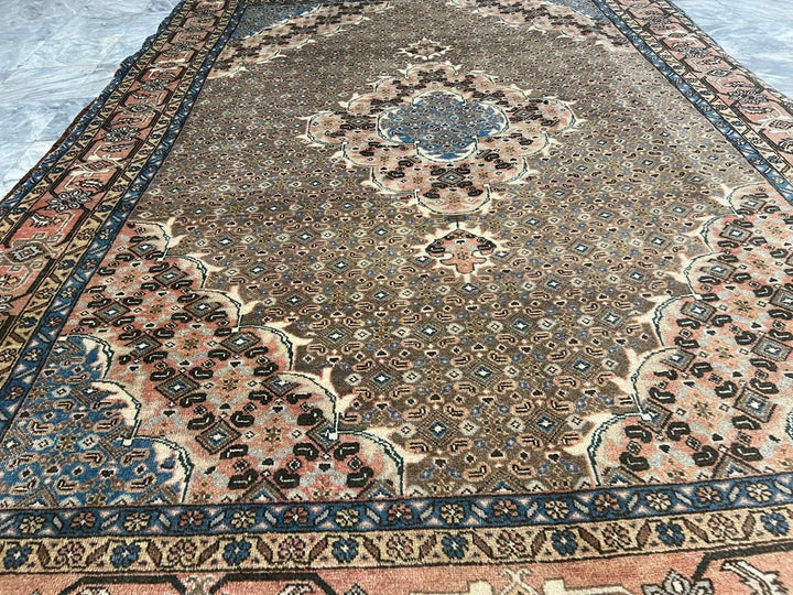 9' x 6' Spectacular Rare Authentic Wool & Silk Vintage Persian Tabriz Mahi Hand Knotted Area Rug - BR136