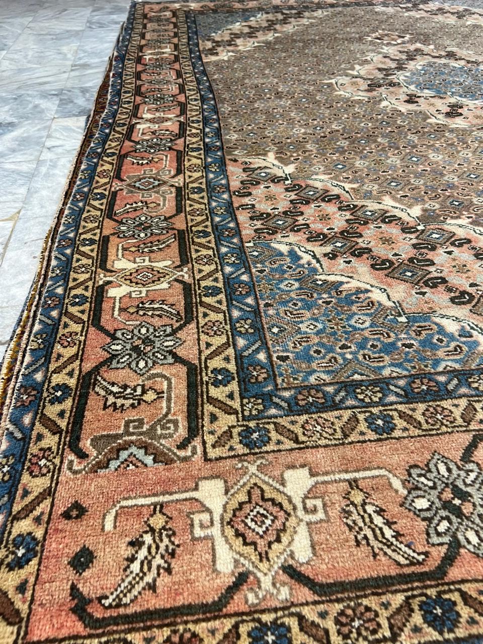 9' x 6' Spectacular Rare Authentic Wool & Silk Vintage Persian Tabriz Mahi Hand Knotted Area Rug - BR136