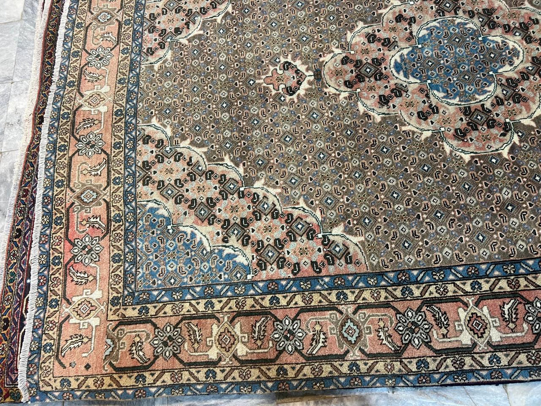 9' x 6' Spectacular Rare Authentic Wool & Silk Vintage Persian Tabriz Mahi Hand Knotted Area Rug - BR136