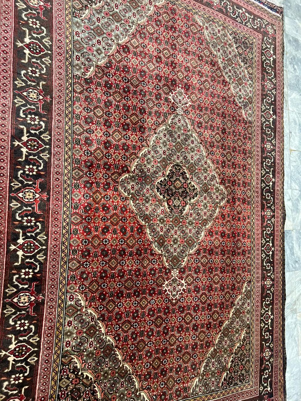 9' x 6' Spectacular Rare Authentic Wool & Silk Vintage Persian Tabriz Mahi Hand Knotted Area Rug - BR139