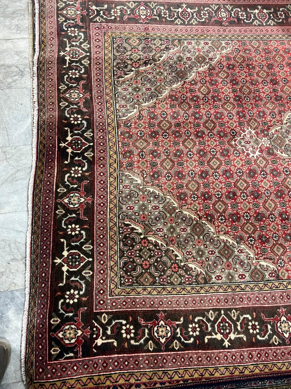 9' x 6' Spectacular Rare Authentic Wool & Silk Vintage Persian Tabriz Mahi Hand Knotted Area Rug - BR139