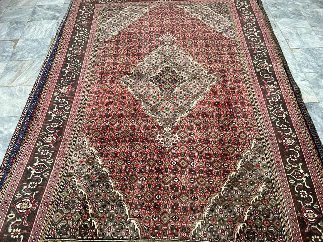 9' x 6' Spectacular Rare Authentic Wool & Silk Vintage Persian Tabriz Mahi Hand Knotted Area Rug - BR139