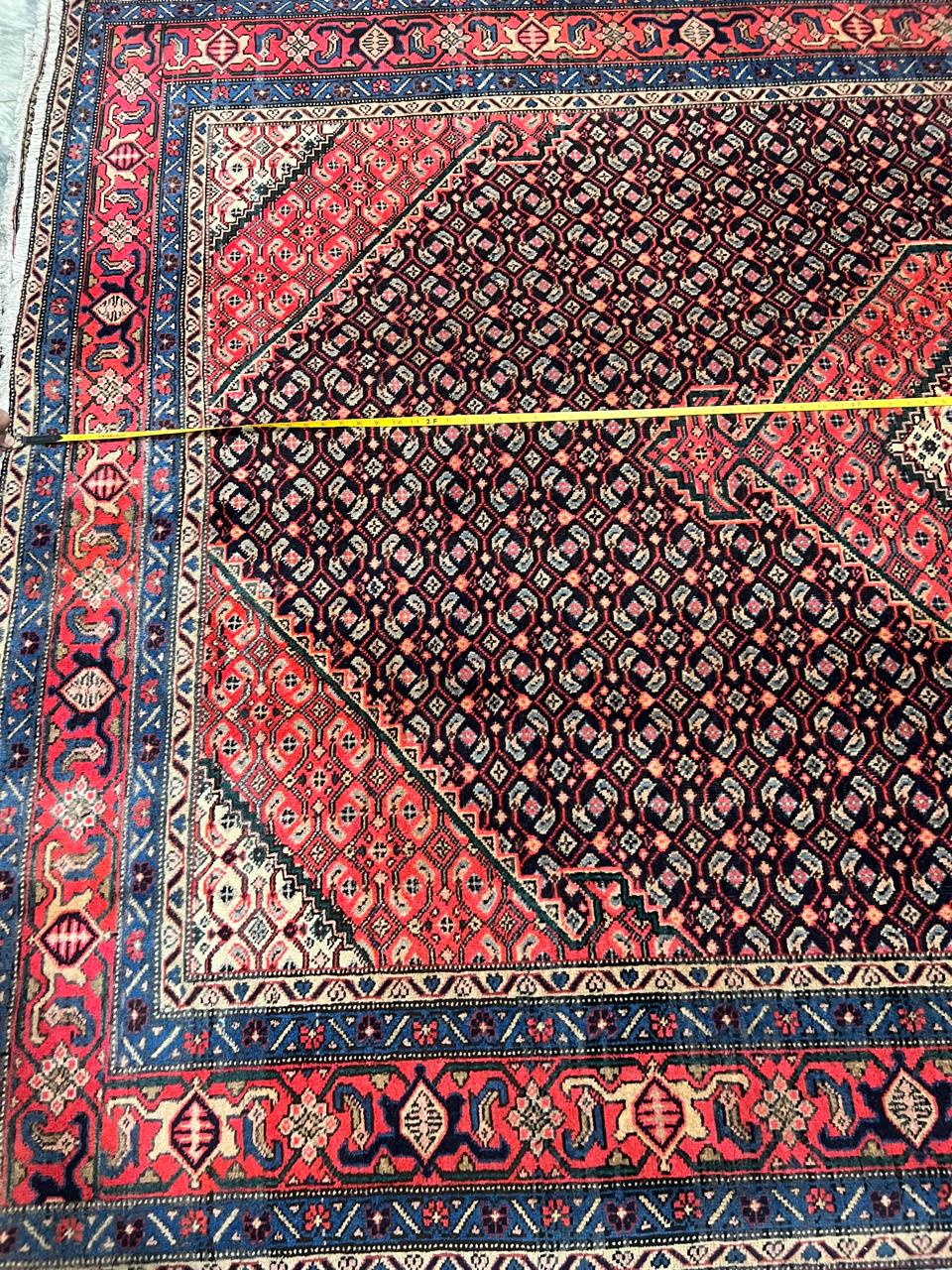 9' x 7' Spectacular Rare Authentic Wool & Silk Vintage Persian Tabriz Mahi Hand Knotted Area Rug - BR140