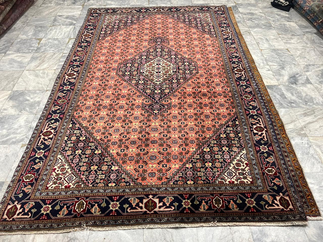 10' x 6' Spectacular Rare Authentic Wool & Silk Vintage Persian Tabriz Mahi Hand Knotted Area Rug - BR142