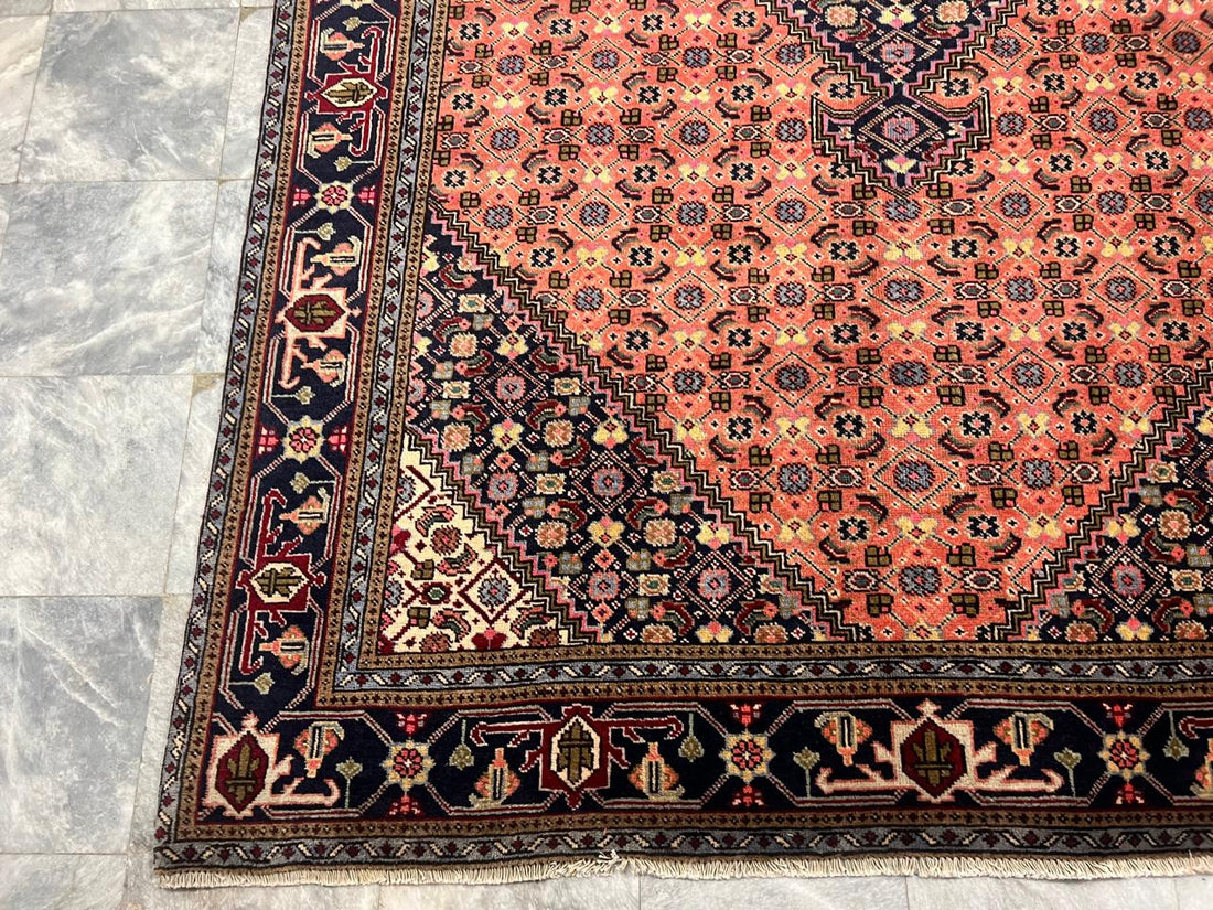 10' x 6' Spectacular Rare Authentic Wool & Silk Vintage Persian Tabriz Mahi Hand Knotted Area Rug - BR142