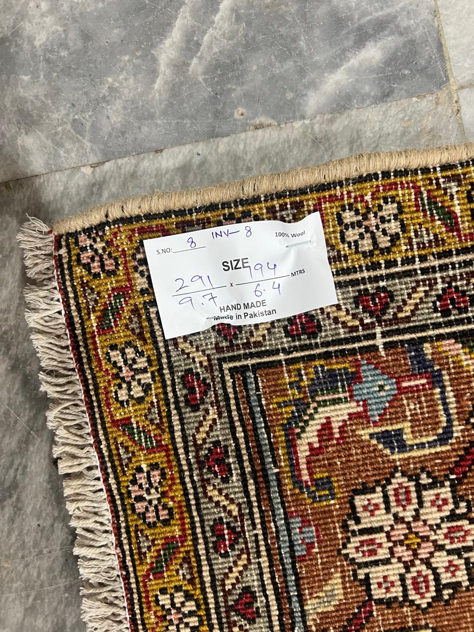 10' x 6' Spectacular Rare Authentic Wool & Silk Vintage Persian Tabriz Mahi Hand Knotted Area Rug - BR143