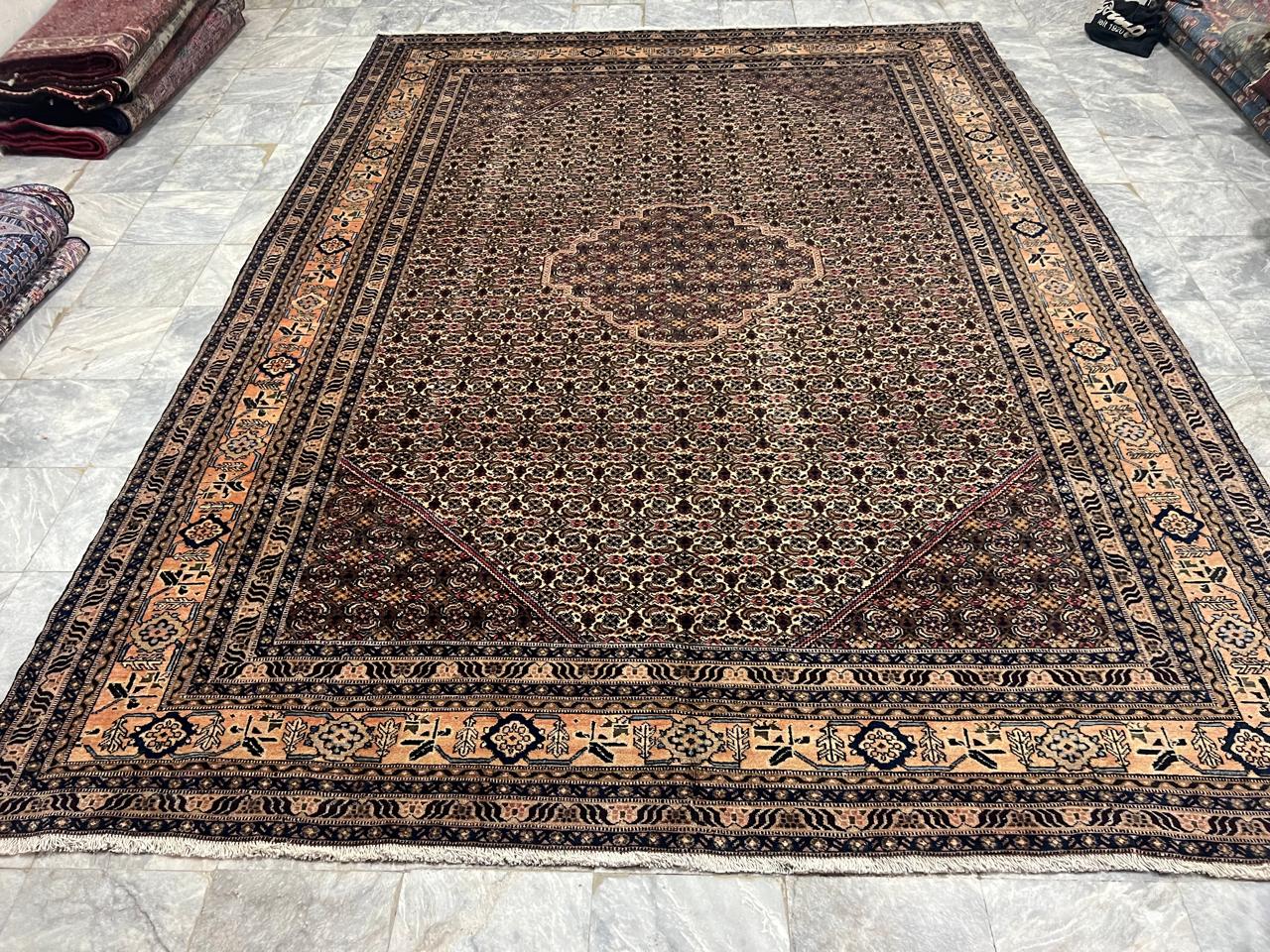 11' x 8' Spectacular Rare Authentic Wool & Silk Vintage Persian Tabriz Hand Knotted Area Rug - BR135