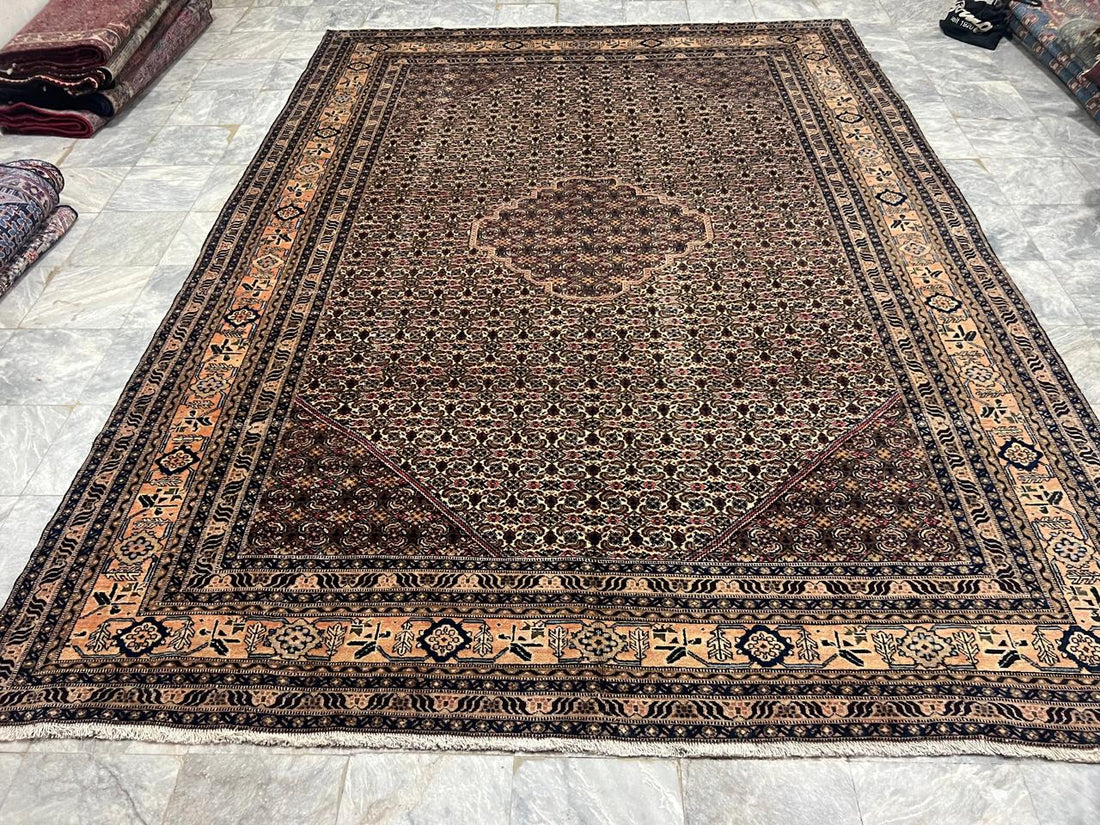 11' x 8' Spectacular Rare Authentic Wool & Silk Vintage Persian Tabriz Hand Knotted Area Rug - BR135