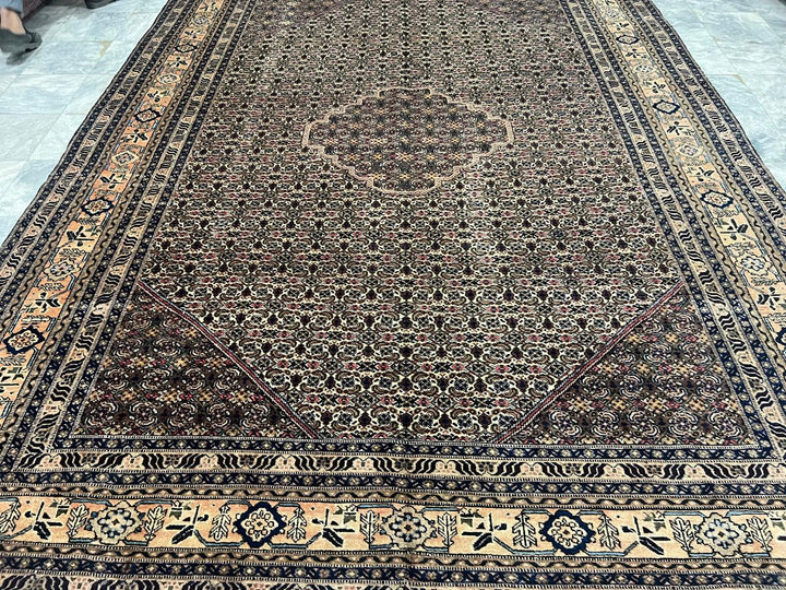 11' x 8' Spectacular Rare Authentic Wool & Silk Vintage Persian Tabriz Hand Knotted Area Rug - BR135