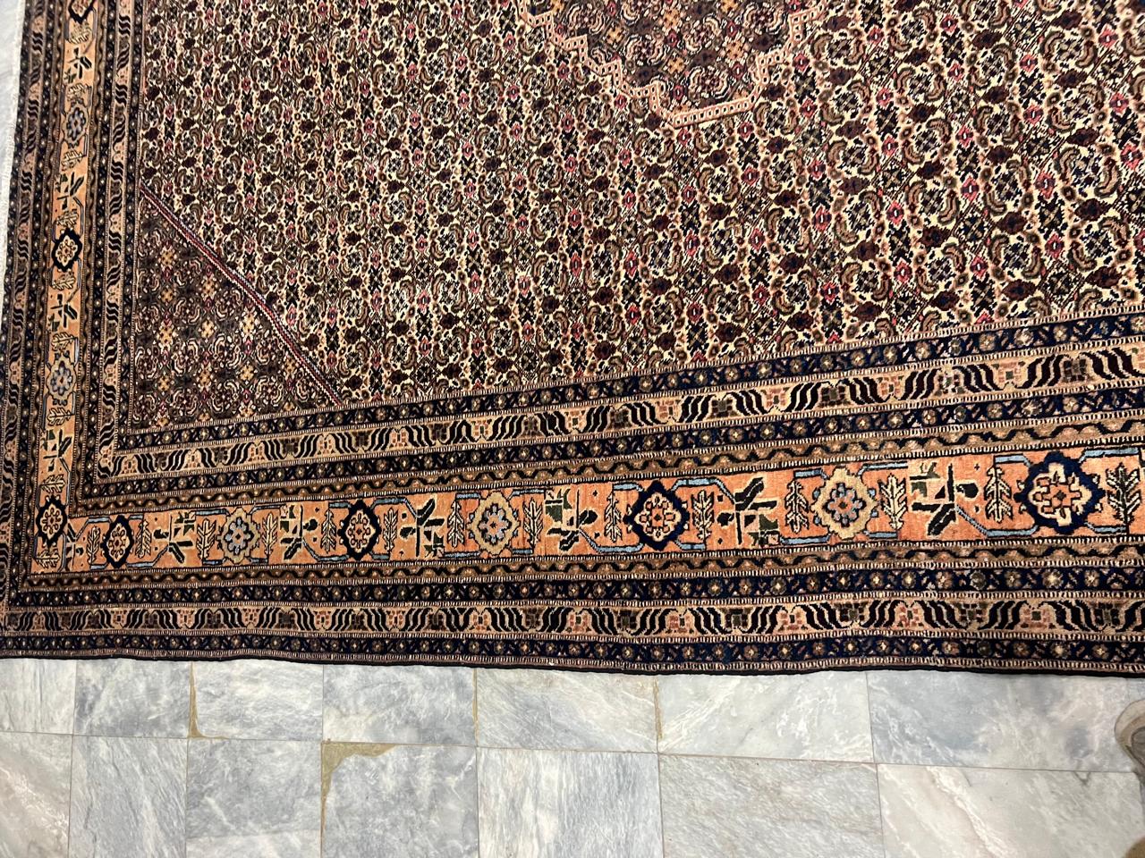 11' x 8' Spectacular Rare Authentic Wool & Silk Vintage Persian Tabriz Hand Knotted Area Rug - BR135