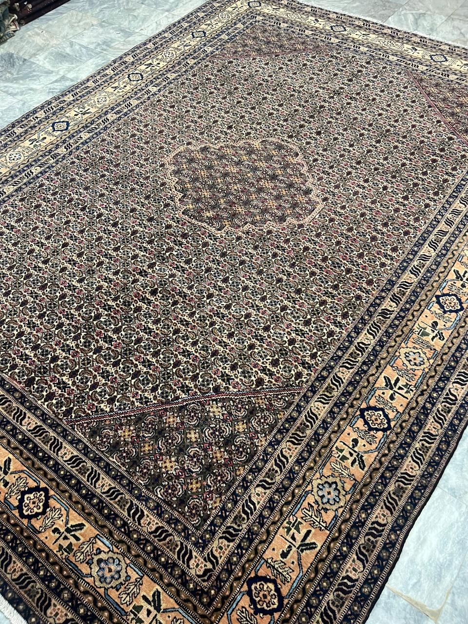 11' x 8' Spectacular Rare Authentic Wool & Silk Vintage Persian Tabriz Hand Knotted Area Rug - BR135