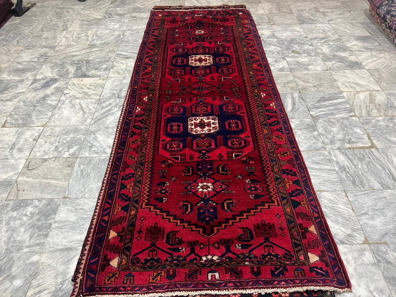 10' x 3.9' Ft. Authentic Persian Hamadan Tribal Hand Knotted Fine Wool Runner / Rug BR132