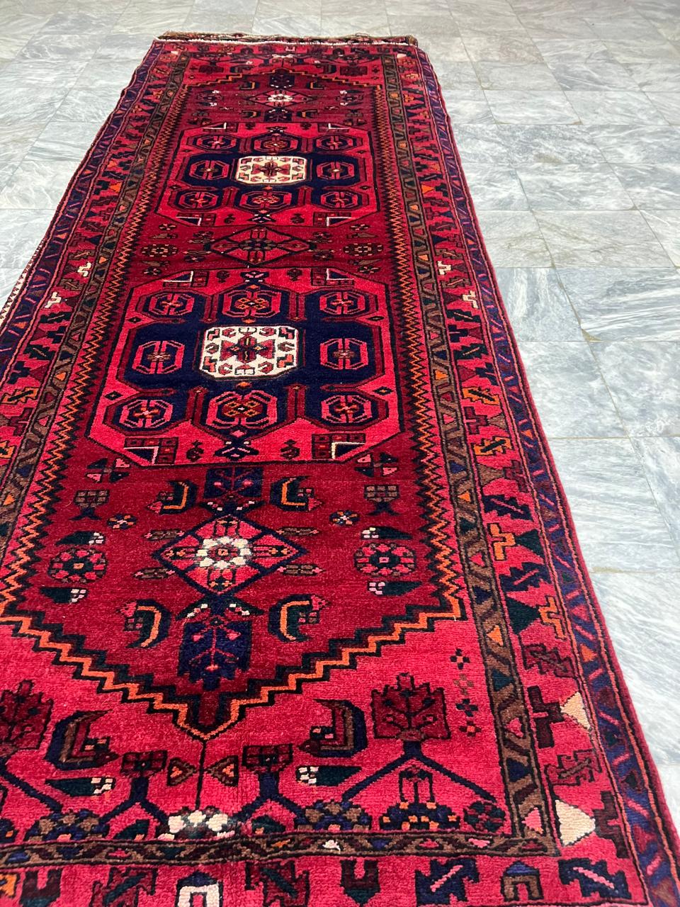 10' x 3.9' Ft. Authentic Persian Hamadan Tribal Hand Knotted Fine Wool Runner / Rug BR132