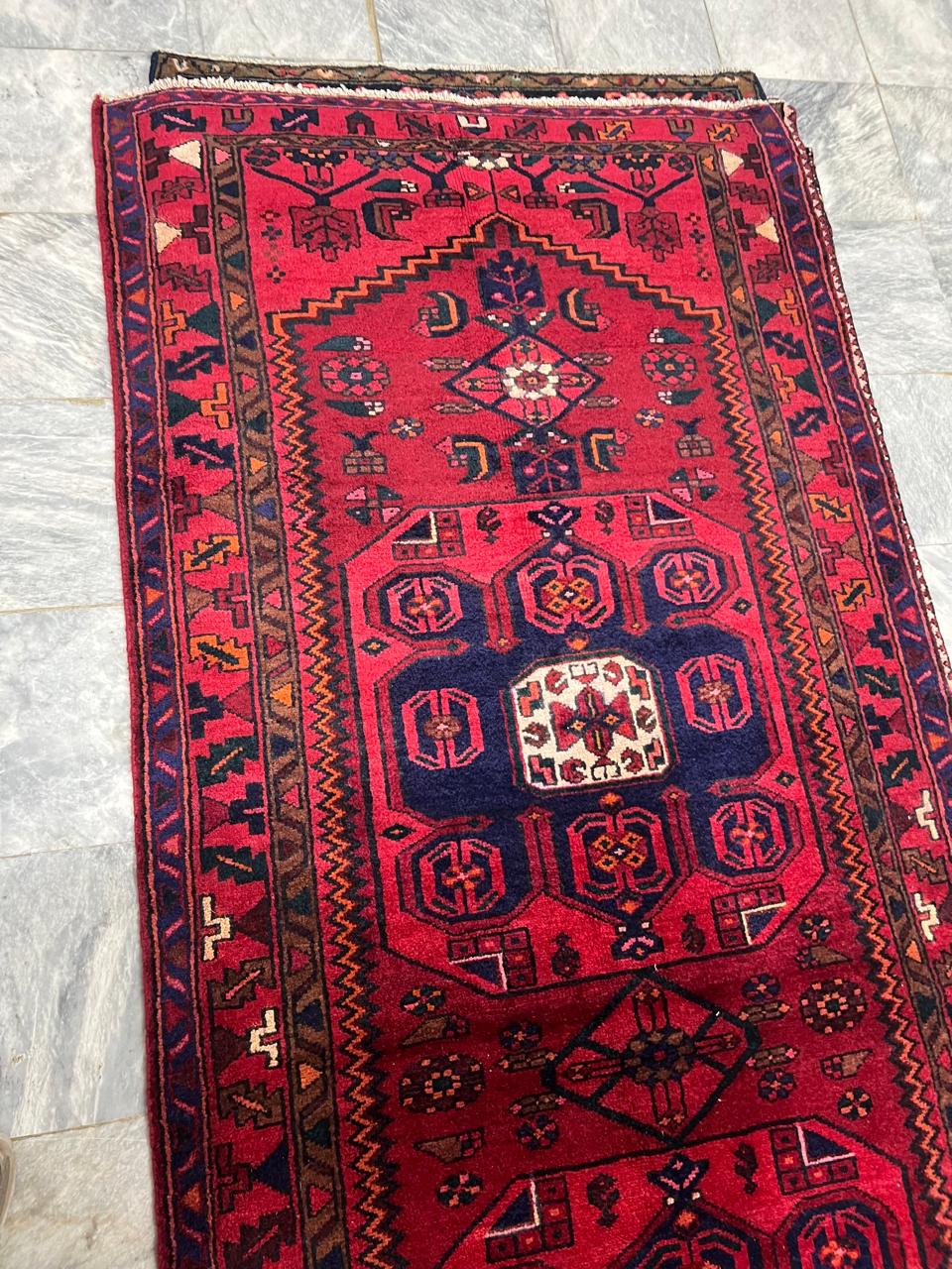 10' x 3.9' Ft. Authentic Persian Hamadan Tribal Hand Knotted Fine Wool Runner / Rug BR132