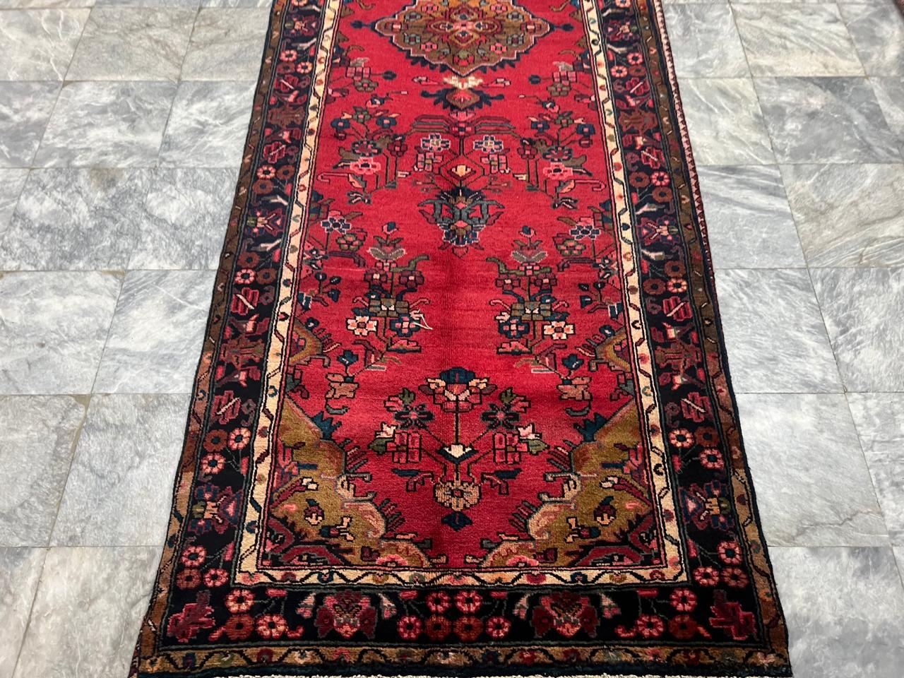 10.9' x 3.5' Ft. Authentic Persian Hamadan Tribal Hand Knotted Fine Wool Runner / Rug BR133