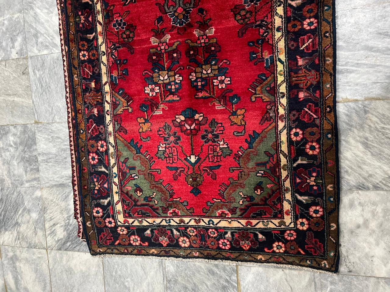 10.9' x 3.5' Ft. Authentic Persian Hamadan Tribal Hand Knotted Fine Wool Runner / Rug BR133