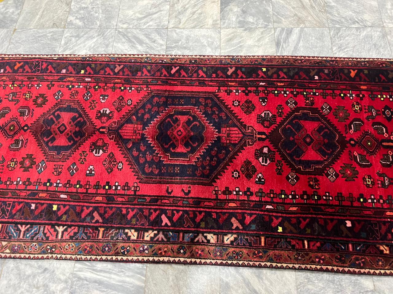 10' x 3.0' Ft. Authentic Persian Hamadan Tribal Hand Knotted Fine Wool Runner / Rug BR131