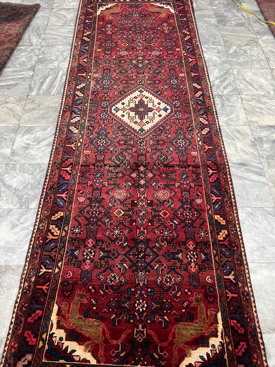 10' x 3.7' Ft. Authentic Persian Hamadan Tribal Hand Knotted Fine Wool Runner / Rug BR130