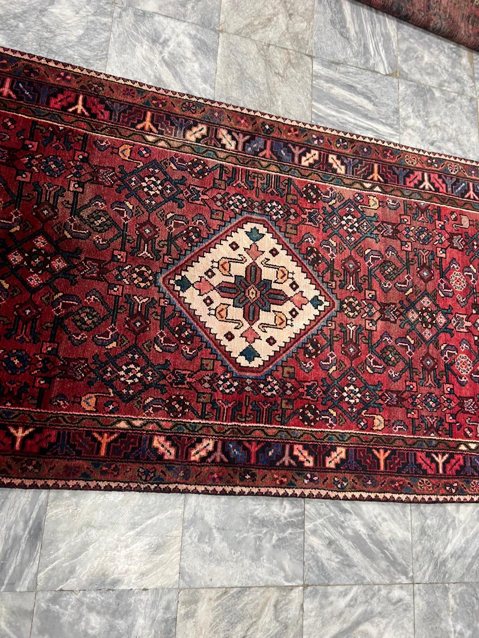 10' x 3.7' Ft. Authentic Persian Hamadan Tribal Hand Knotted Fine Wool Runner / Rug BR130