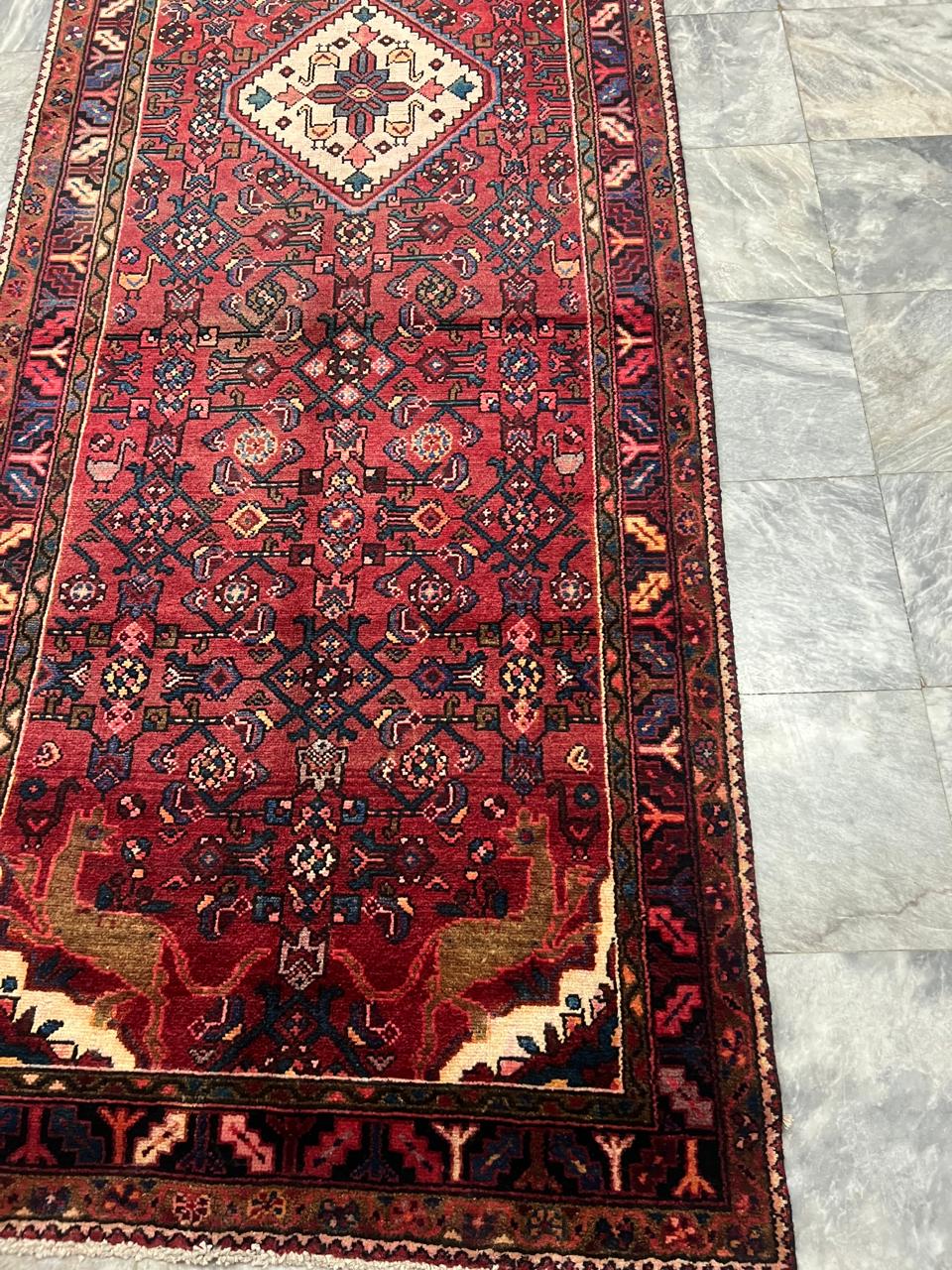 10' x 3.7' Ft. Authentic Persian Hamadan Tribal Hand Knotted Fine Wool Runner / Rug BR130