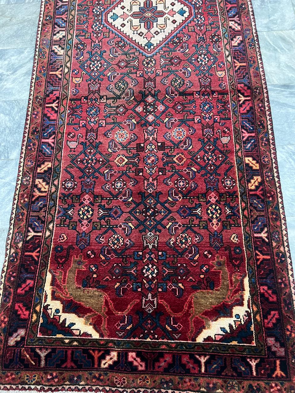 10' x 3.7' Ft. Authentic Persian Hamadan Tribal Hand Knotted Fine Wool Runner / Rug BR130