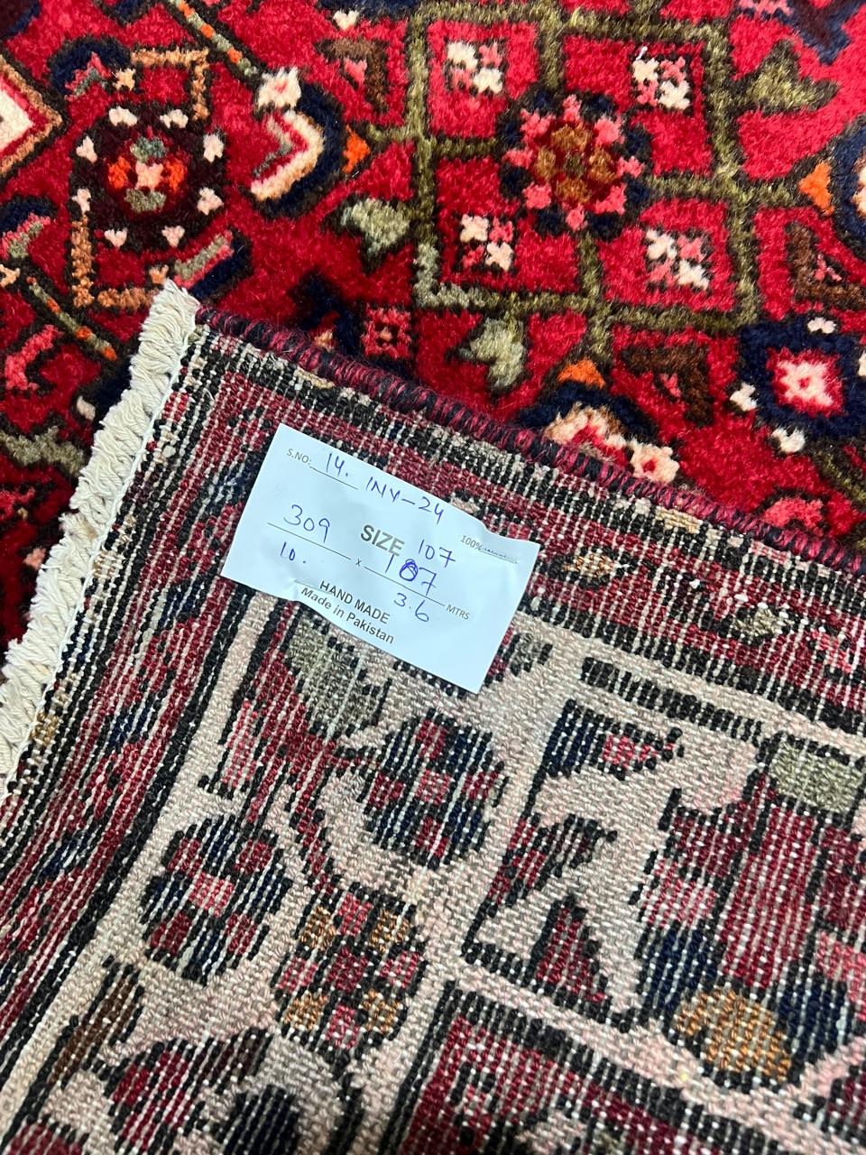 10' x 3.6' Ft. Authentic Persian Hamadan Hand Knotted Fine Wool Runner / Rug BR129