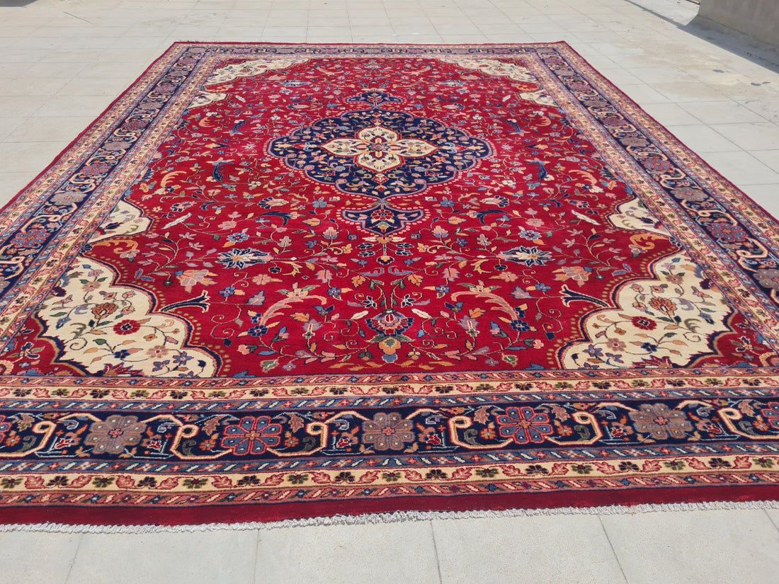 11' x 8' Authentic Persian Kashan Hand Knotted Finest Wool Large Area Rug - BR2631