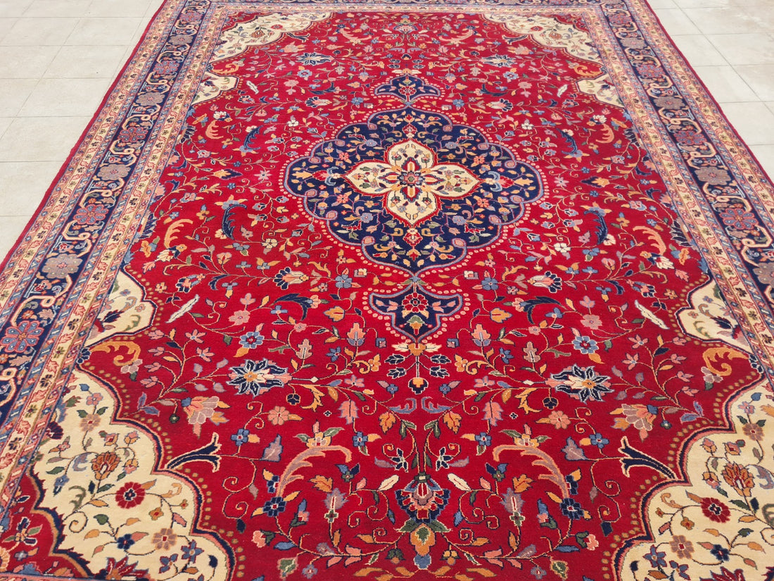 11' x 8' Authentic Persian Kashan Hand Knotted Finest Wool Large Area Rug - BR2631
