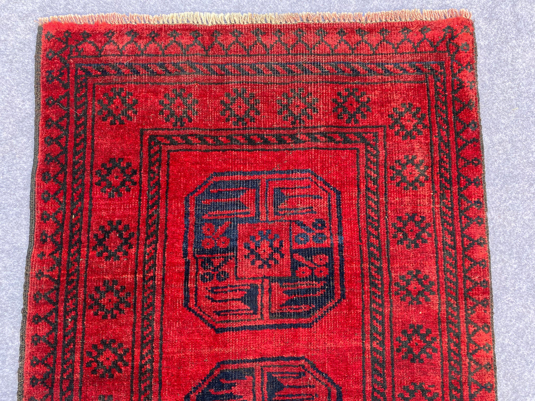 2.2' x 2.1' Authentic Vintage Afghan Hand Knotted Felpah Small Area Rug BR992