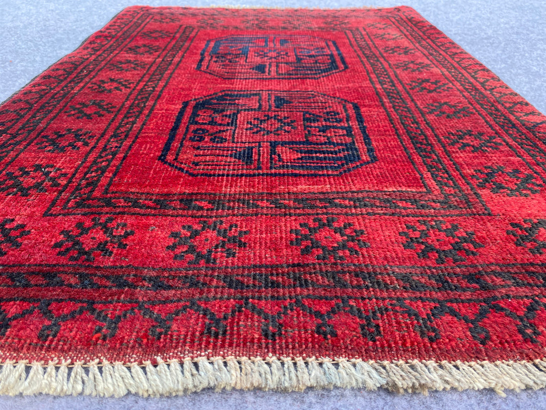 2.2' x 2.1' Authentic Vintage Afghan Hand Knotted Felpah Small Area Rug BR992